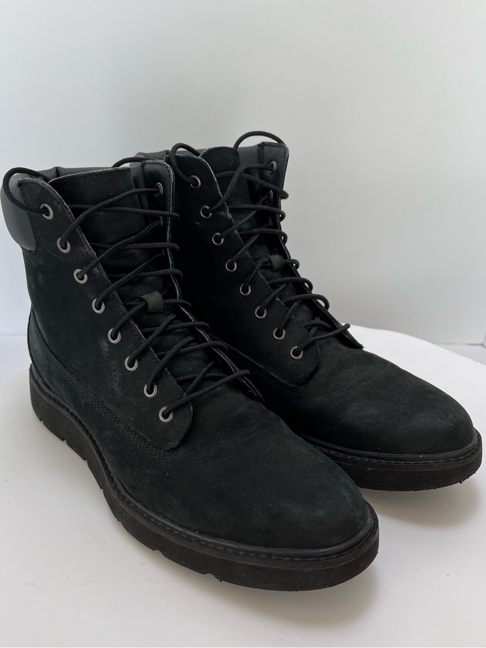 Timberland Kenniston Sz 11 Black Suede Lace-Up Ankle Boots Women’s - Picture 2 of 7